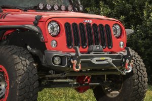 Jeep Wrangler JK Bumper - Front - Rugged Ridge - Arcus Stubby with Tray & Hooks - Satin Black - 2018